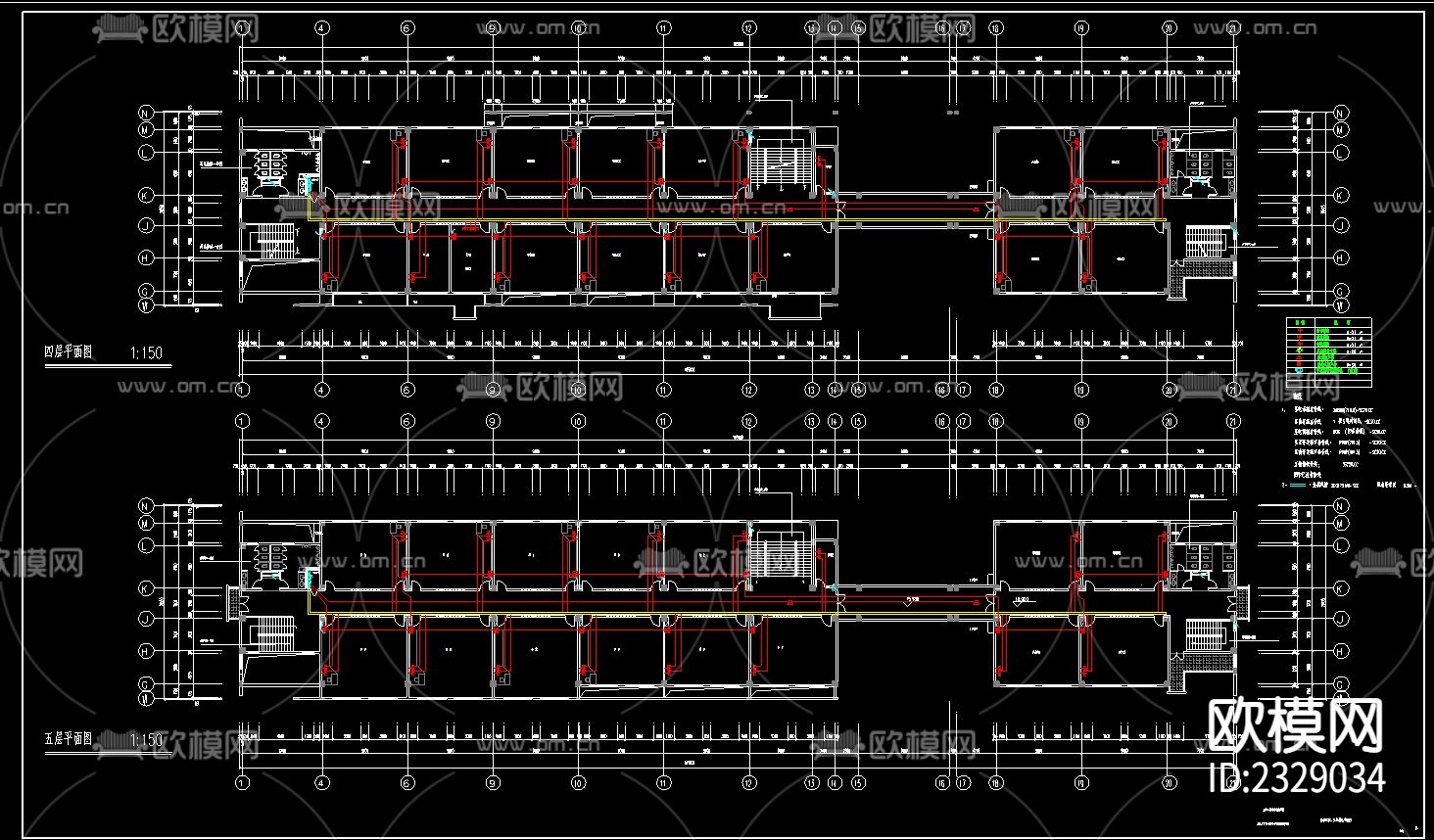 中学教学楼全套电气CAD施工图下载（渲染图2）