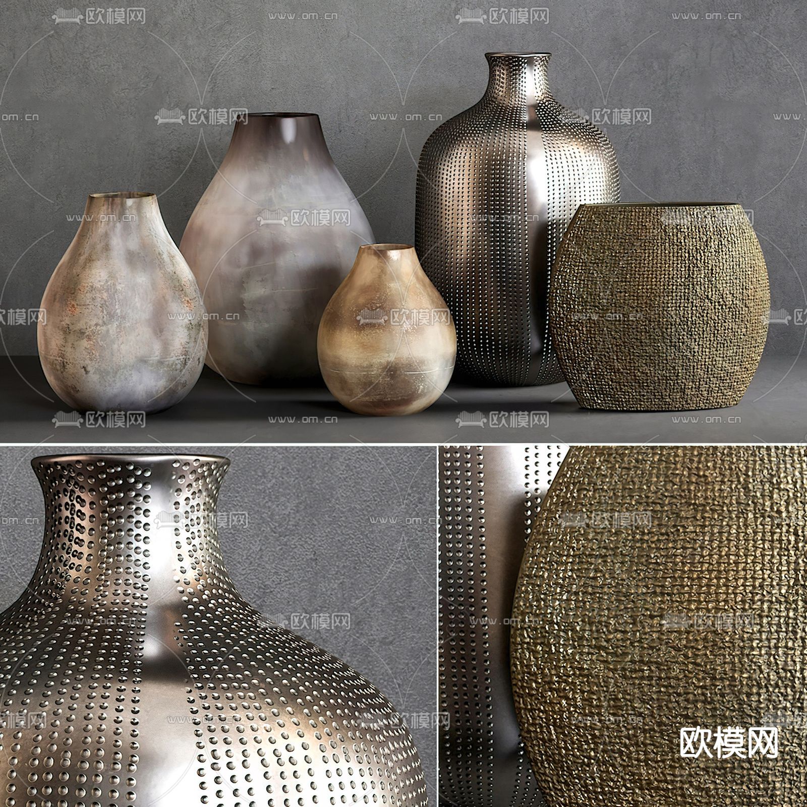 现代陶瓷器皿 陶罐su模型下载（渲染图1）