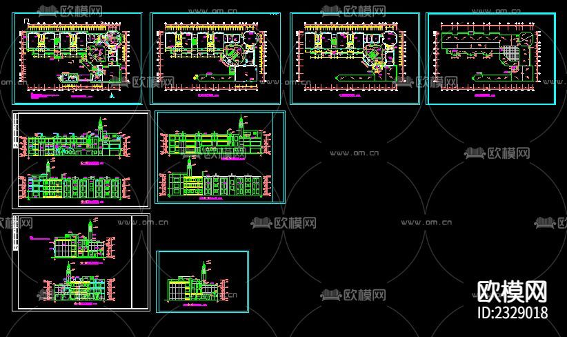 幼兒園小學(xué)建筑CAD方案下載(渲染圖1)