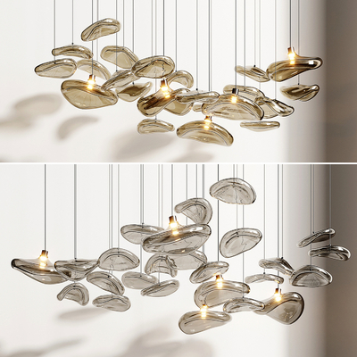  现代玻璃装饰吊灯su模型 