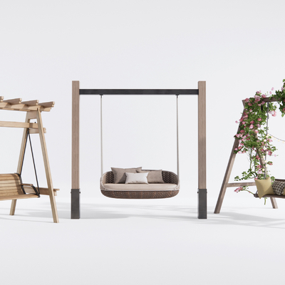  现代秋千椅su模型 