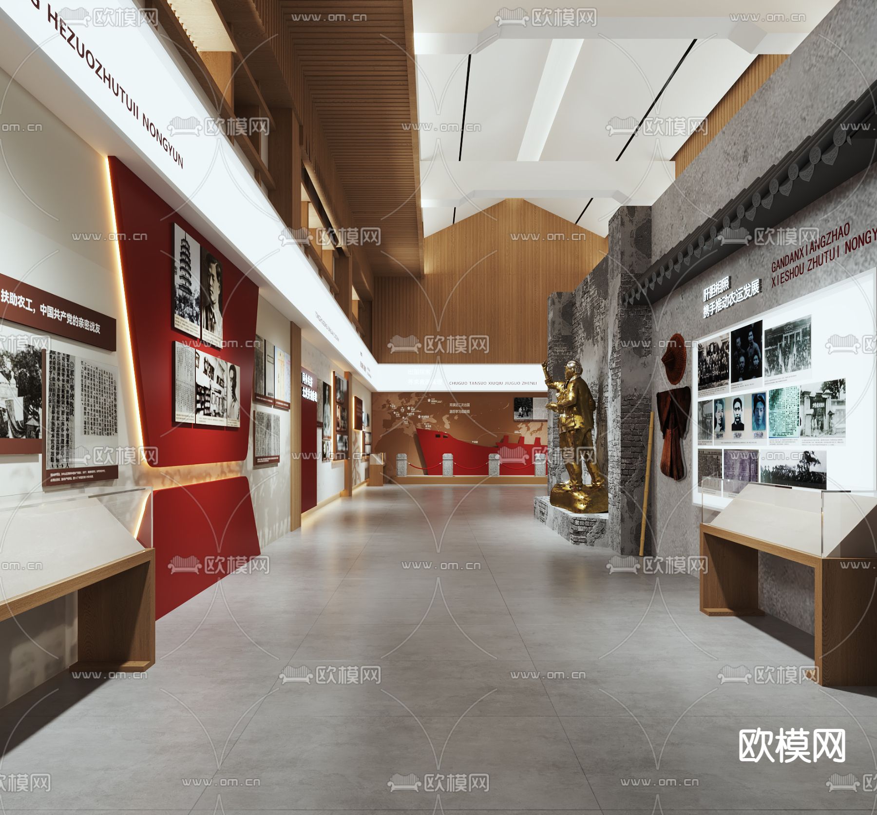 现代党建展厅3d模型