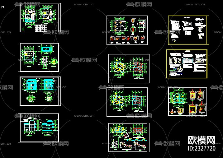 别墅cad施工图下载（渲染图1）