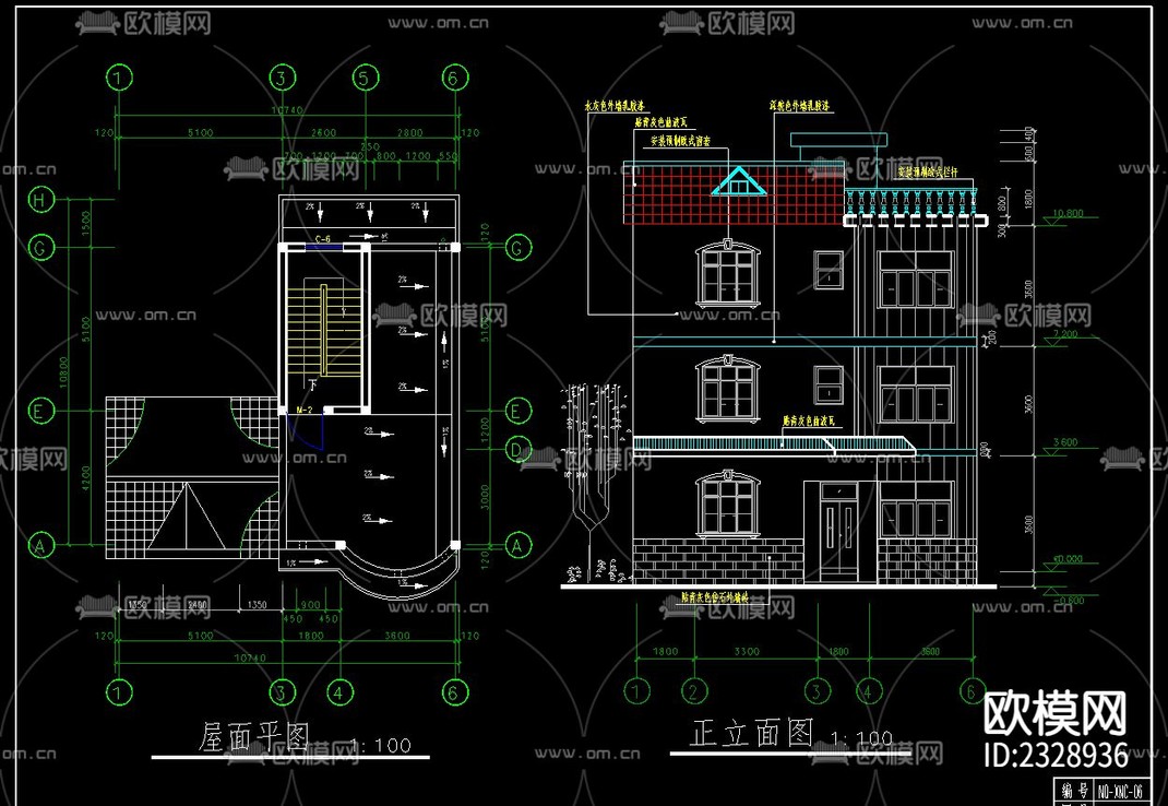 别墅cad施工图-免费3dmax模型库-欧模网