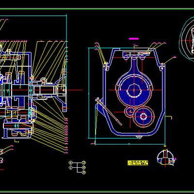  五档变速箱机械设计cad施工图 
