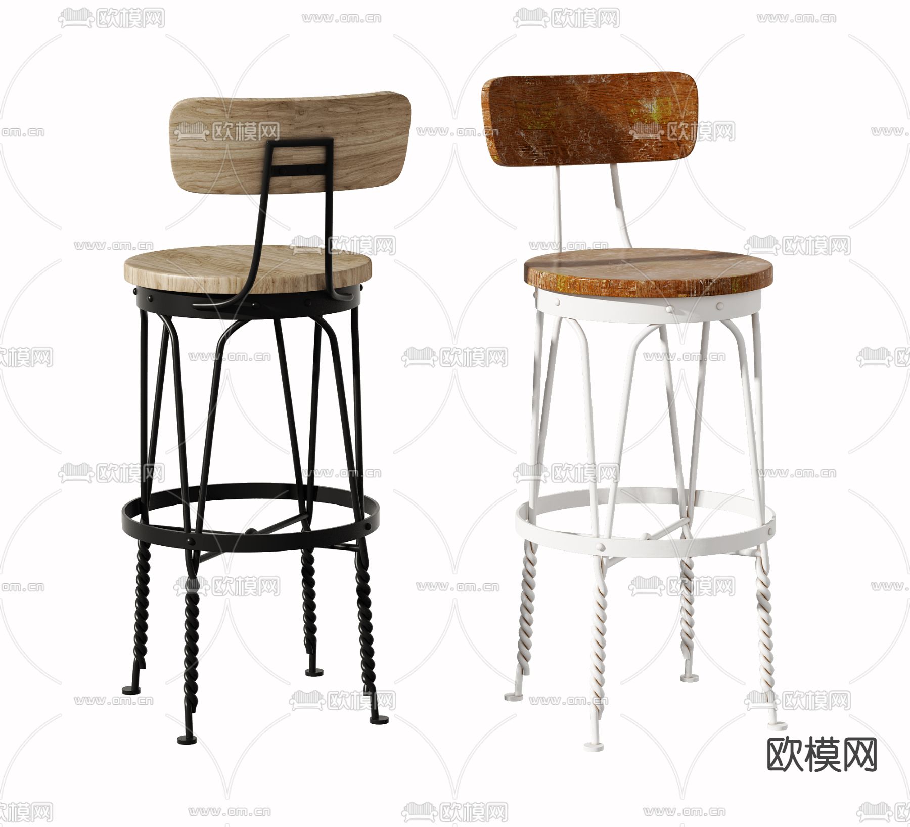 工业风吧椅 吧凳3d模型下载