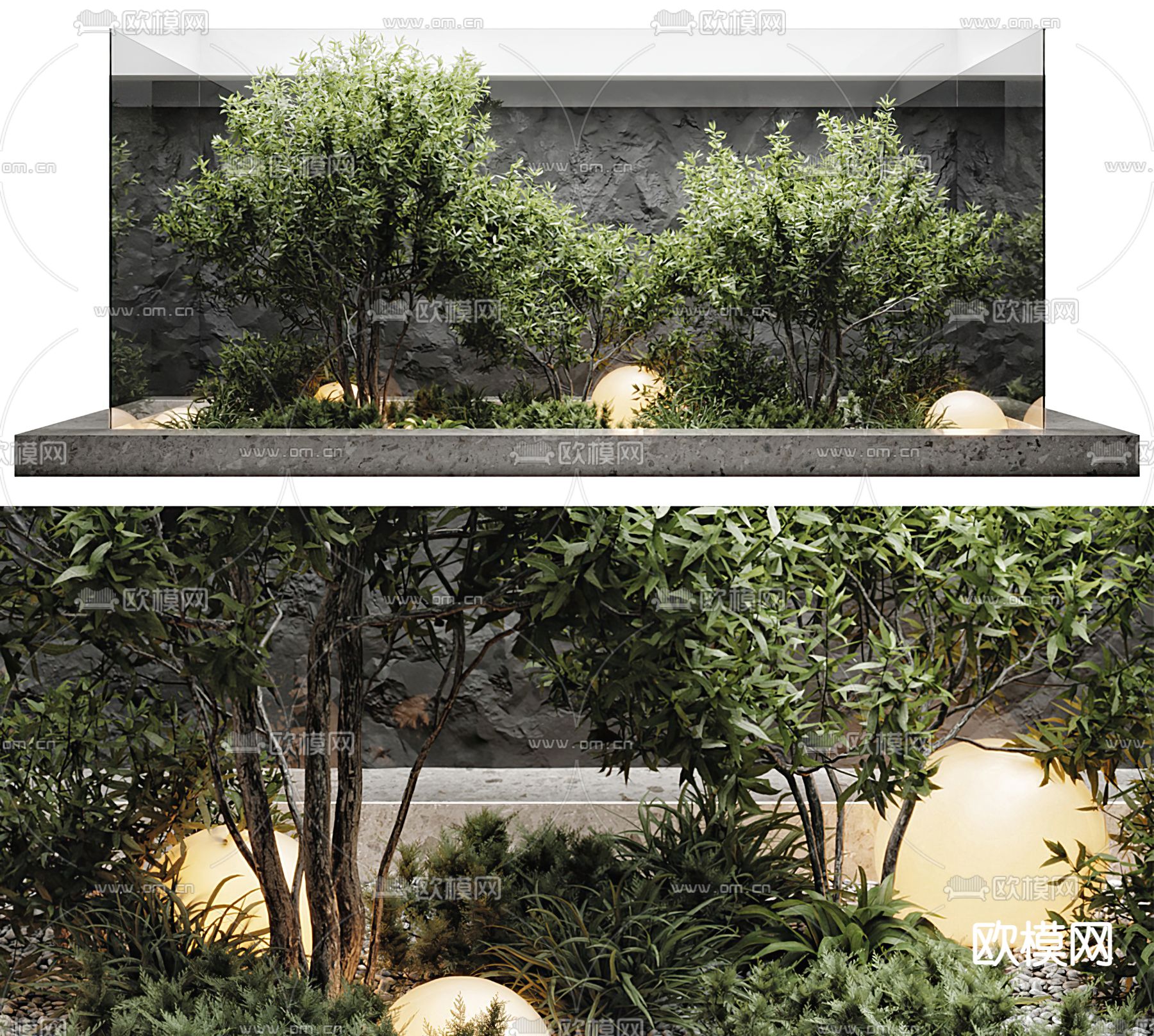 现代室内园林绿植造景3d模型下载_ID12157771_3dmax免费模型-欧模网