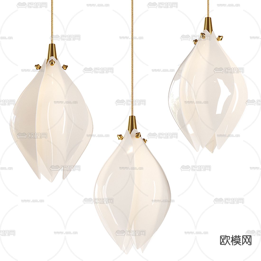 现代花苞吊灯3d模型下载（渲染图1）
