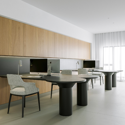  现代办公桌椅su模型 