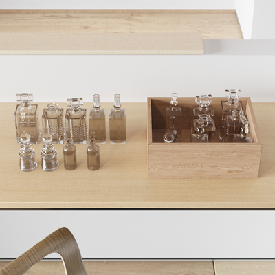  现代酒瓶玻璃瓶su模型 