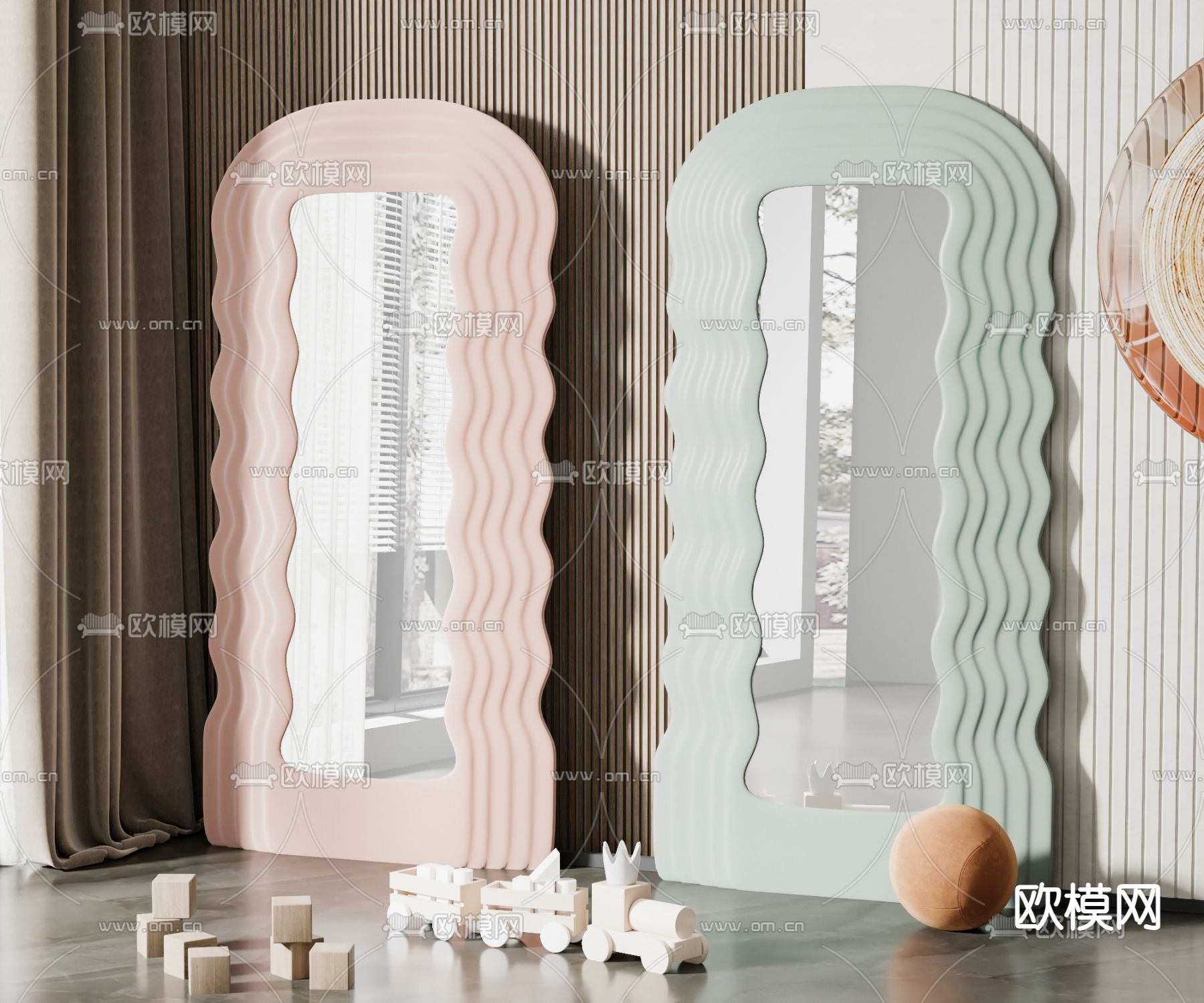 现代穿衣镜3d模型下载