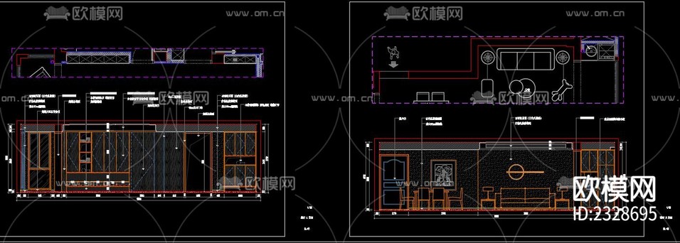 全屋定制家裝cad施工圖下載(渲染圖5)
