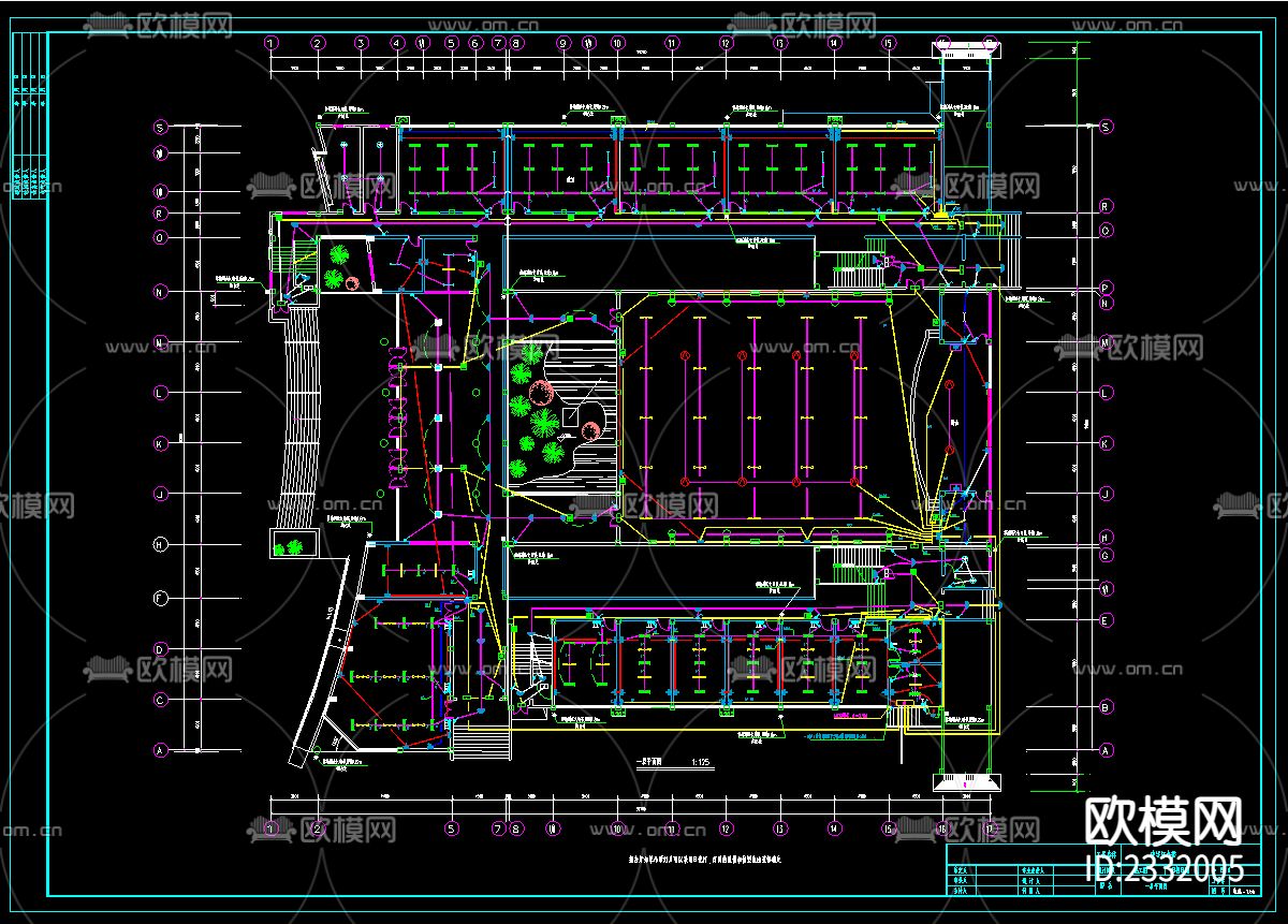 中学教学综合楼电气设计CAD施工图下载（渲染图2）