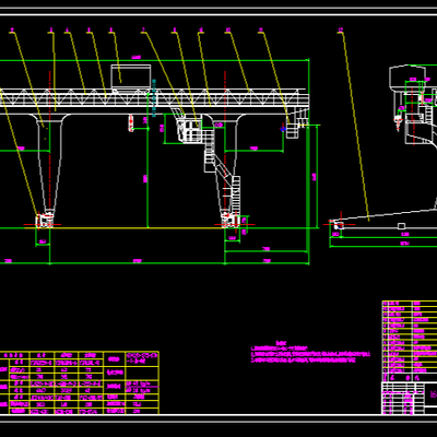  16T偏挂起重机CAD节点大样 