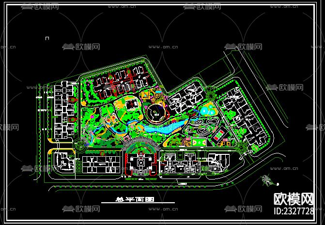 居住小区的种植绿化cad施工图下载