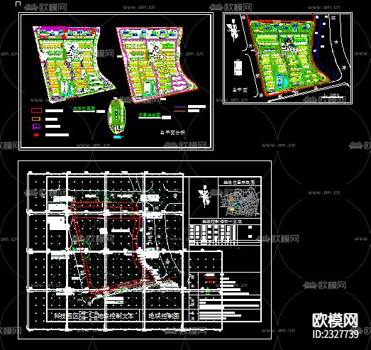 居住小区地形规划cad施工图下载（渲染图1）