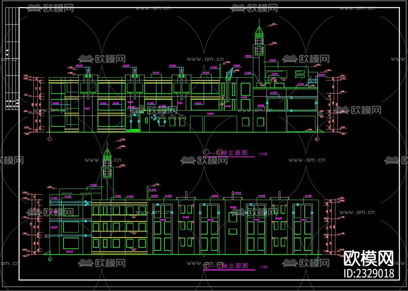 幼兒園小學(xué)建筑CAD方案下載(渲染圖3)