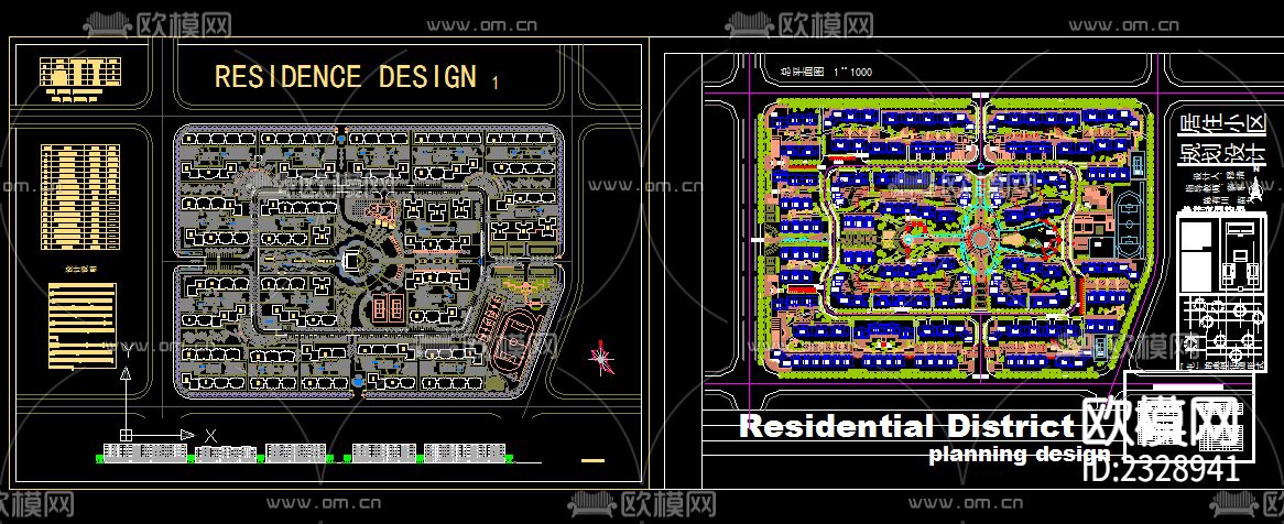 居住小区规划cad施工图下载