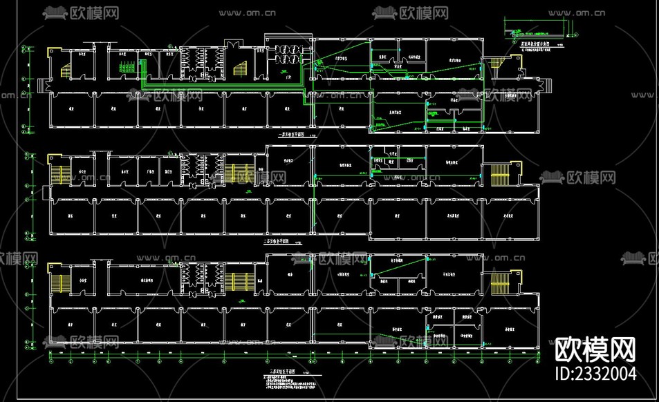 中学教学楼电气CAD施工图下载(渲染图3)