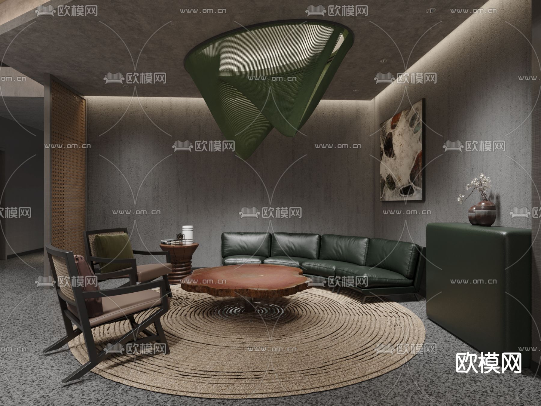 侘寂风日式料理餐厅3d模型下载（渲染图4）