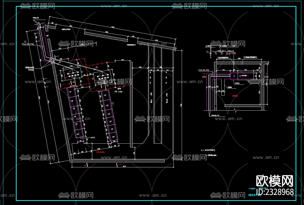 2x1600kVA变配电工程cad施工图下载（渲染图2）