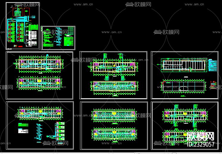 公寓宿舍电气CAD施工图下载（渲染图1）