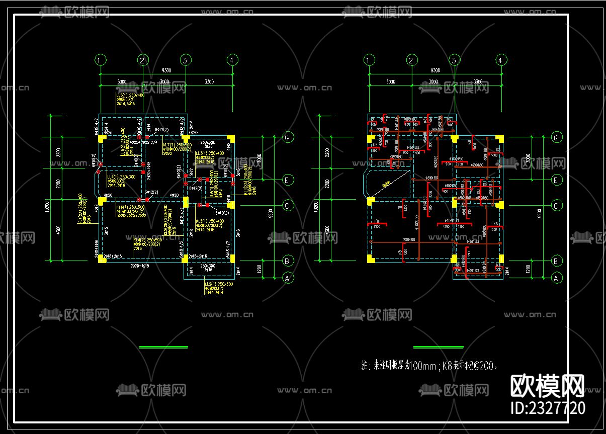 别墅cad施工图下载（渲染图4）
