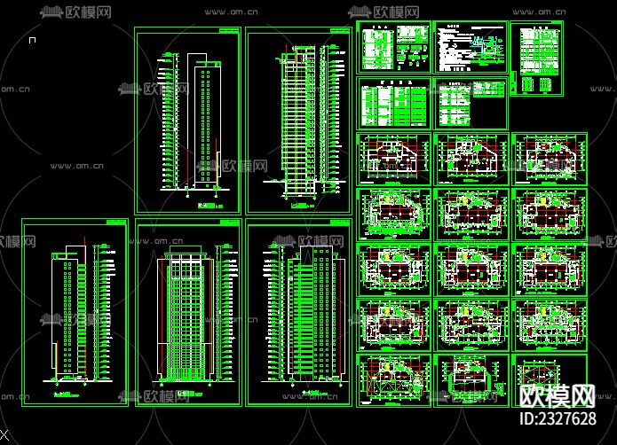 办公楼设计cad施工图下载（渲染图3）