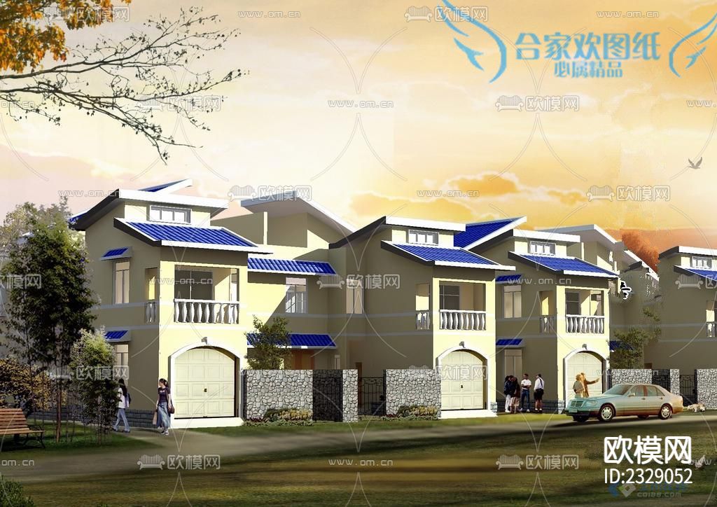 别墅cad施工图下载（渲染图2）