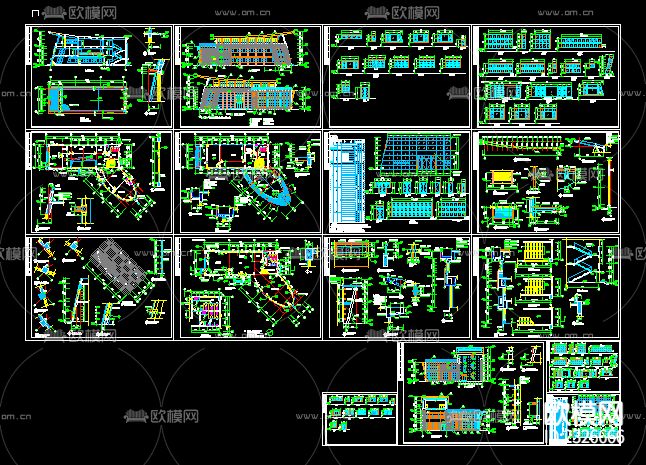 公路局办公楼建筑设计cad施工图下载（渲染图1）