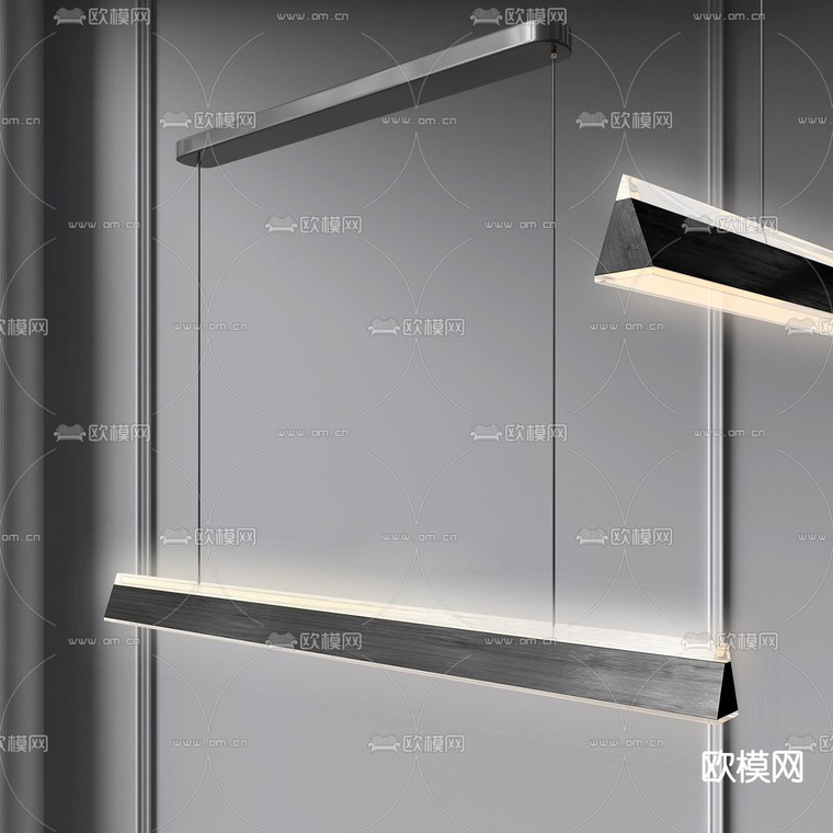 现代条形吊灯3d模型下载_ID12161414_3dmax免费模型-欧模网