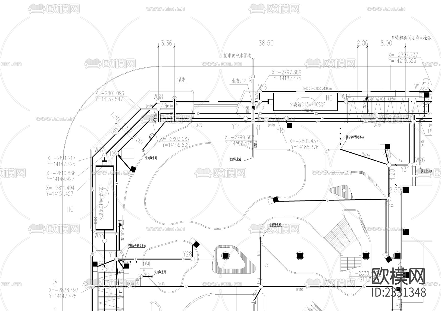 室内外景观给排水CAD施工图下载（渲染图4）