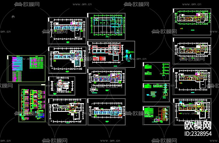 教学楼逸夫楼电气cad施工图下载（渲染图3）