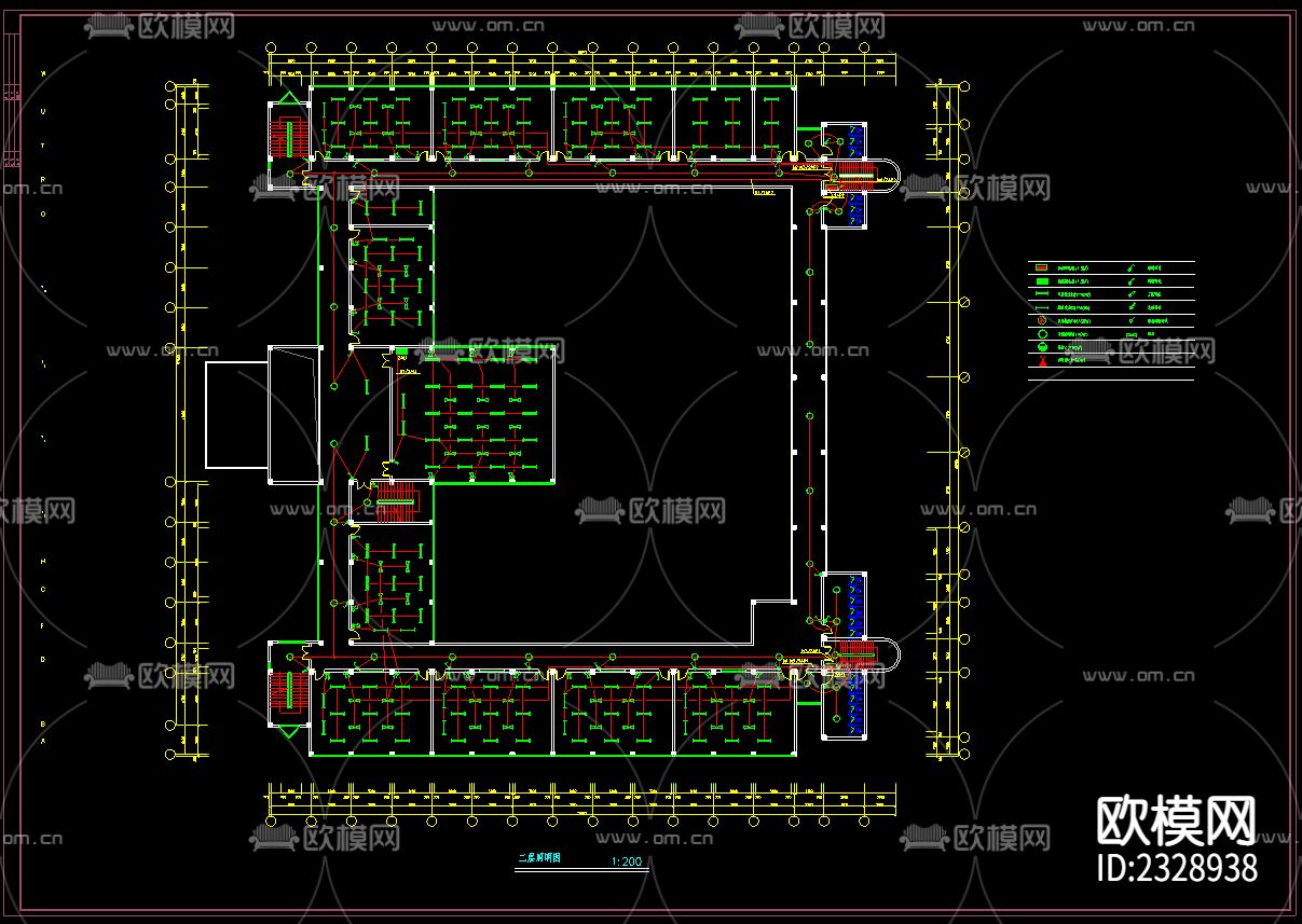 学校教学楼电气cad施工图下载（渲染图3）