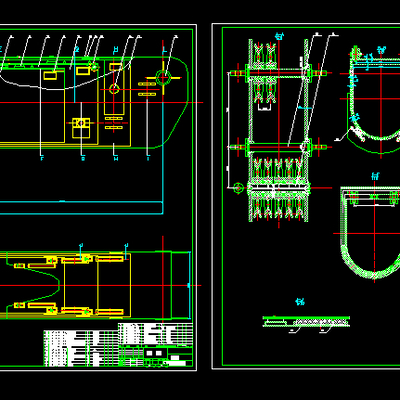  100T伸缩式桅杆起重机CAD节点大样 