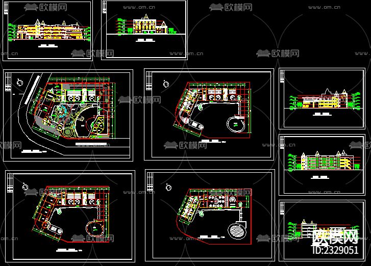 幼儿园建筑CAD施工图下载（渲染图1）
