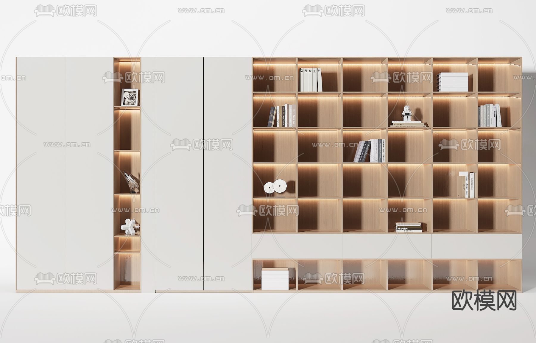 日式装饰柜su模型下载（渲染图1）