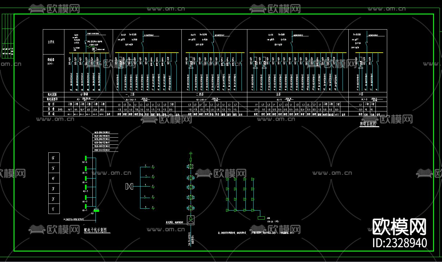 学校教学楼电气cad施工图下载（渲染图4）