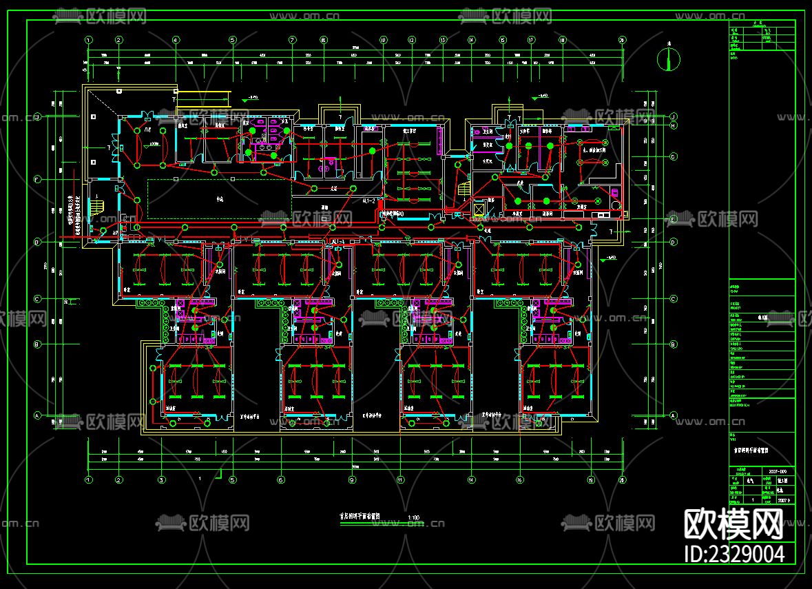 教学楼电气及弱电图纸全套CAD施工图下载（渲染图3）