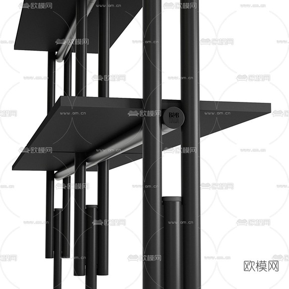 B&B italia 现代装饰架 书架3d模型下载(渲染图2)