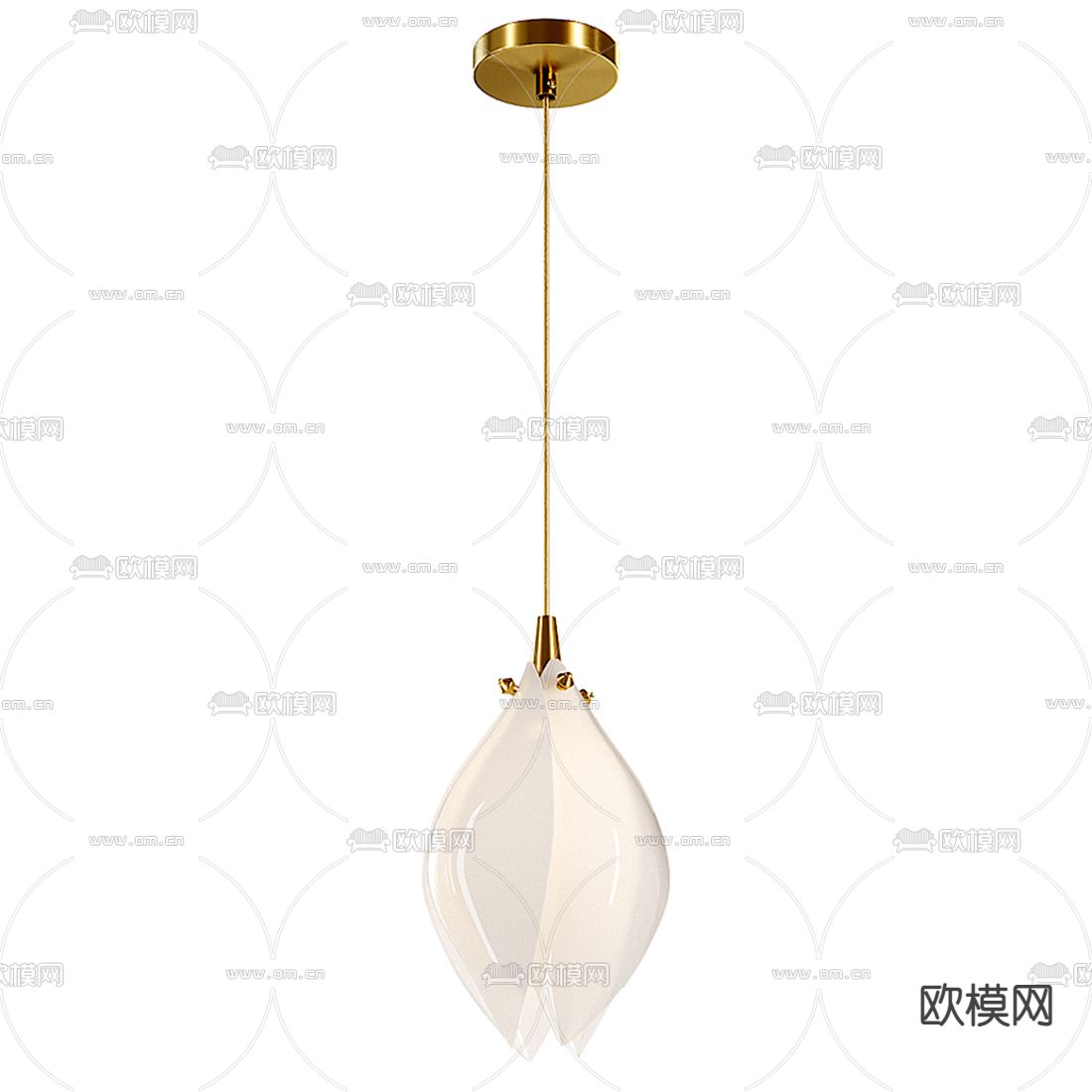 现代花苞吊灯3d模型下载（渲染图2）