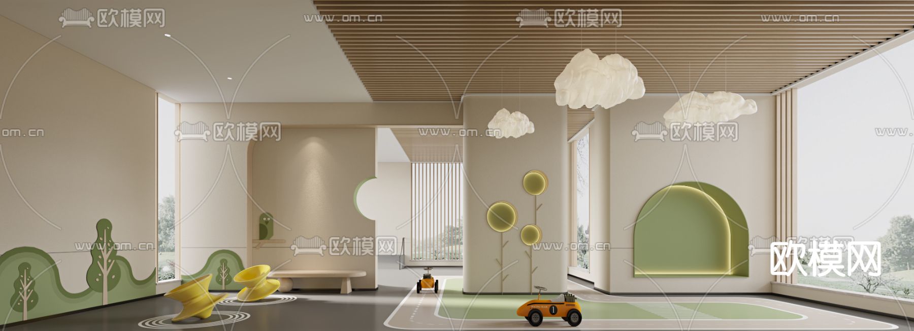 现代儿童娱乐室3d模型下载
