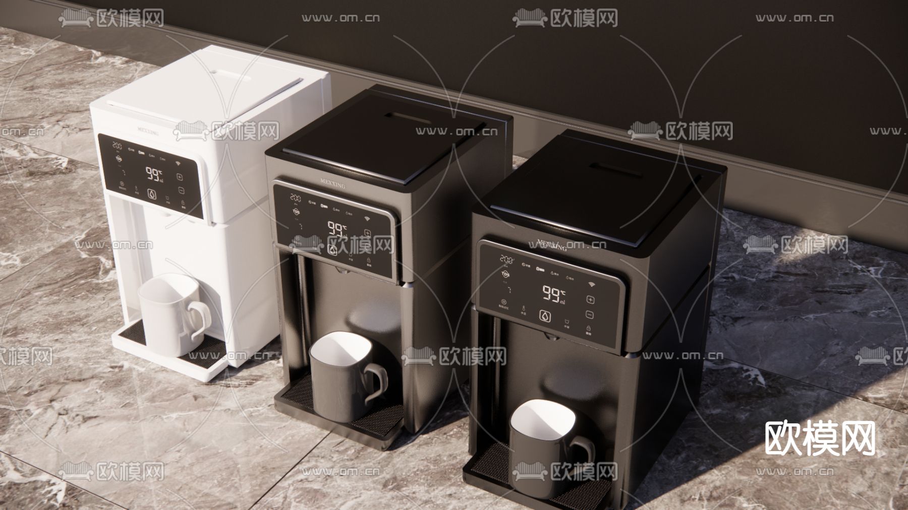 现代饮水机su模型