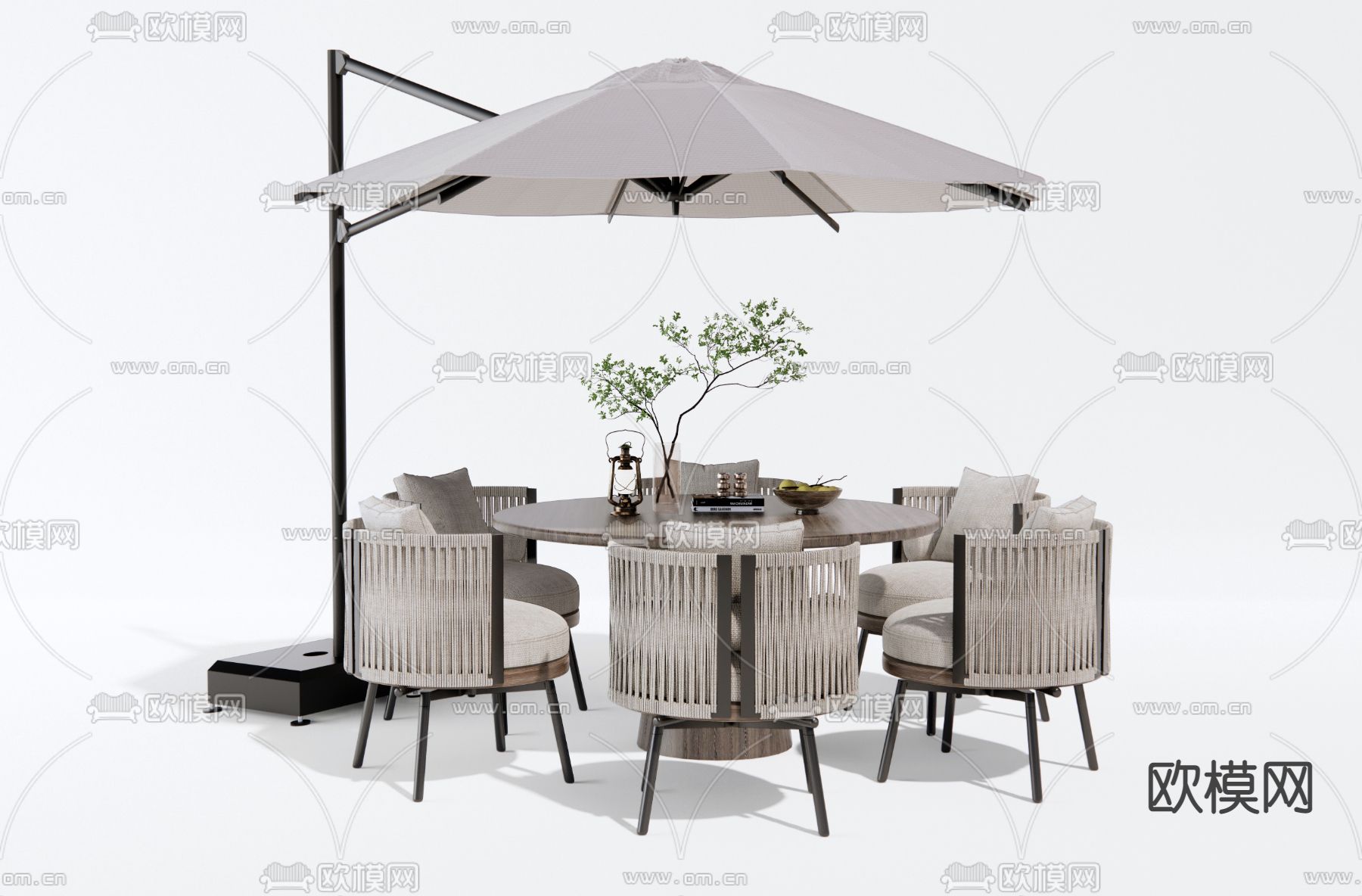 现代户外休闲桌椅3d模型下载