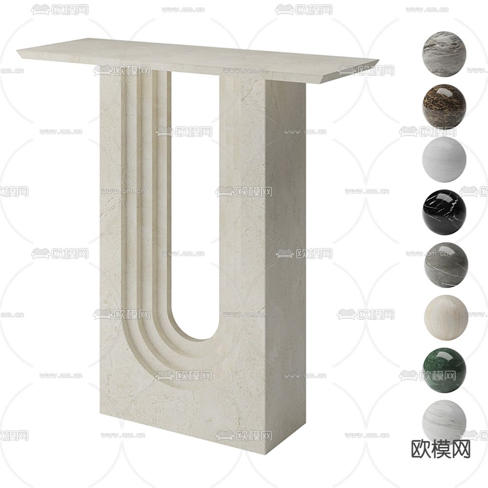 现代大理石端景条案 玄关柜3d模型下载
