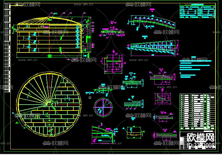 钢制拱顶储罐详细制作CAD节点大样下载