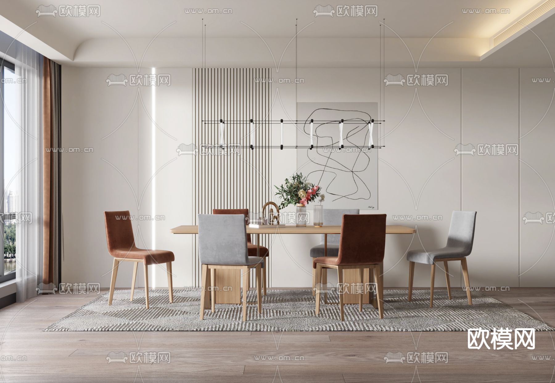 北欧餐厅3d模型下载（渲染图1）
