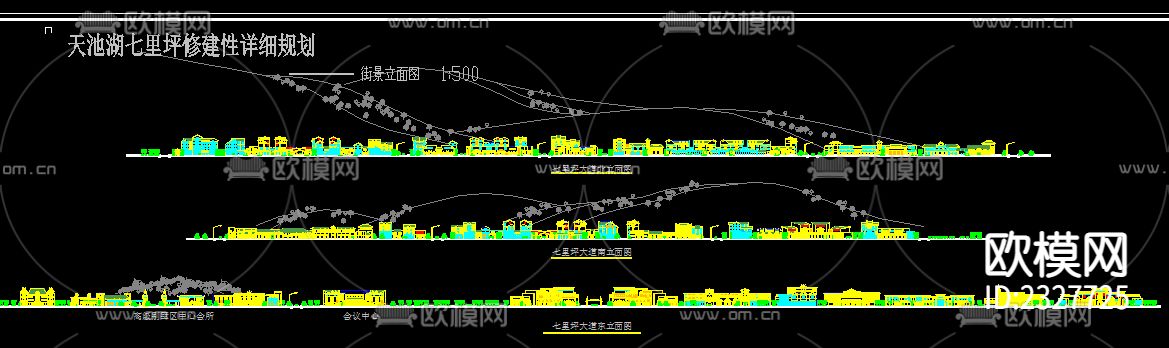 街景立面规划CAD施工图下载（渲染图2）