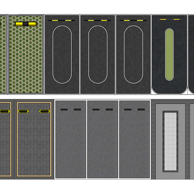  现代停车位 车位 停车场su模型 