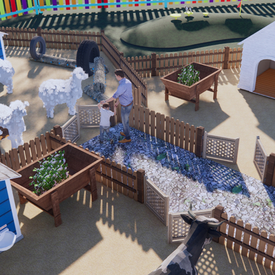  现代儿童萌宠乐园su模型 